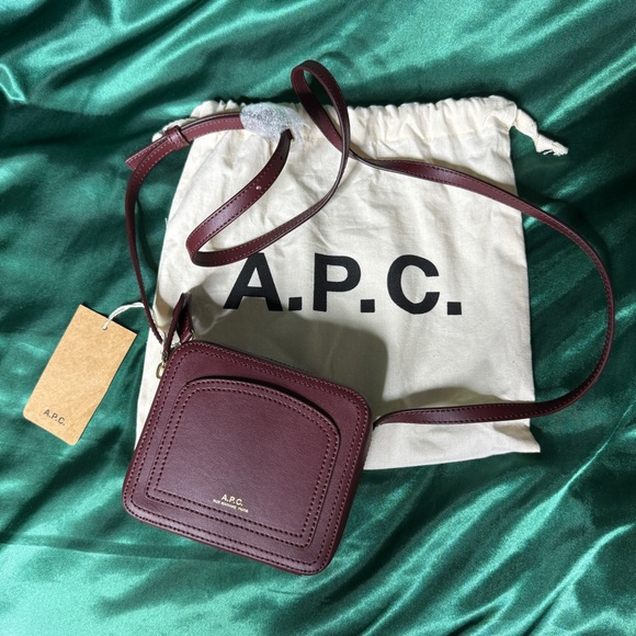 ✨NWT✨ A.P.C. Burgundy MINI Louisette Bag - Picture 1 of 8